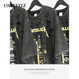 UNSETTLE 2020SS Harajuku T-shirts Summer Holes Men/Women Hip Hop Funny Print Rock Fashion Streetwear t shirt Short Sleeve Tops