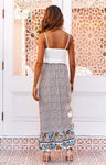 2020 Floral Printed Maxi Skirt Summer Spring High Waist Elastic Vintage Faldas Beach Boho Casual Clothes Chic Long Women Skirts