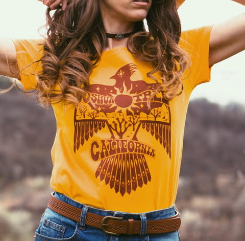 2019 Summer joshua Tree Thunderbird graphic tee Female Plus Size 70s 80s Vintage Gold Tees Funny Southwest Native t shirt Women