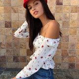 Women Shirts Vintage Flower Print Blouse Tops Summer Ruffles Blusas Ladies Tops Streetwear Blusas Mujer De Moda