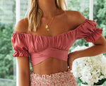 Charlie White Sweetheart neckline crop top