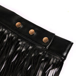 2019 New Boho Faux Leather Skirt Women Short Fringe Tassel Skirt High Waist Belt Club Party Skirt For Female Black Summer Skirts