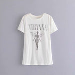 Casual angel rose white basic tshirt cotton o neck regular sleeve tees summer tops women designer style new arrivals 2019