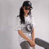 EVERAFTER Fashion Sun Print T shirt Women Short Sleeve Loose Casual Tops Tees Harajuku Funny Tshirts Elasticity 2019 Summer Hot