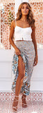 2020 Floral Printed Maxi Skirt Summer Spring High Waist Elastic Vintage Faldas Beach Boho Casual Clothes Chic Long Women Skirts